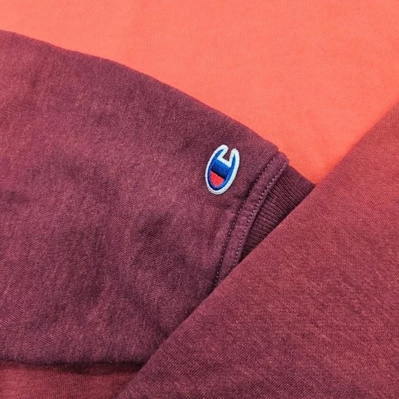 Champion Mens Sweatpants Fleece Shirt XLarge Orange Burgundy Ombre Joggers Set - Picture 12 of 12